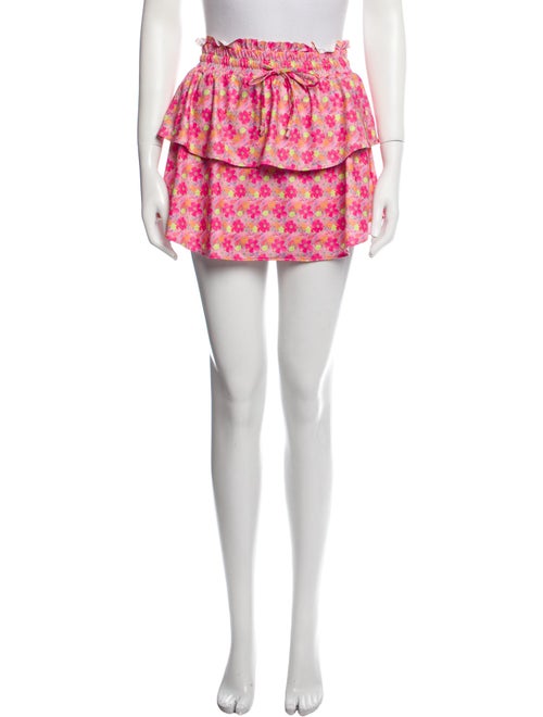 LoveShackFancy Floral Print Mini Skirt