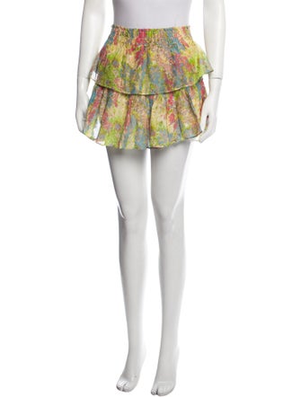 LoveShackFancy Floral Print Mini Skirt