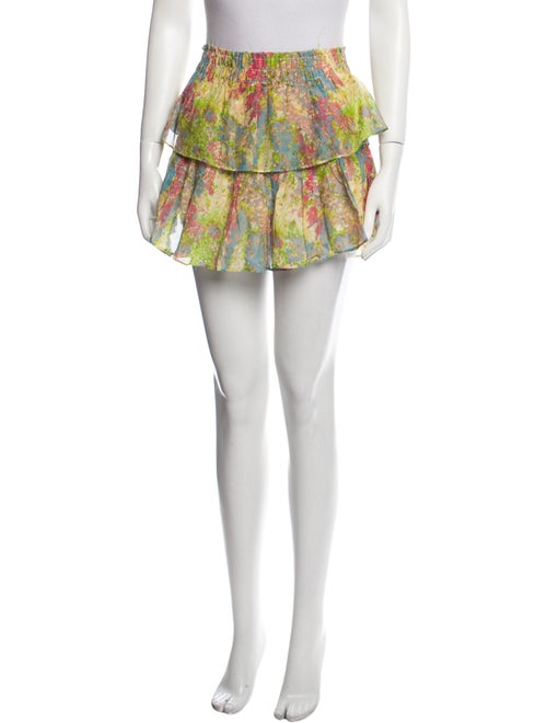 LoveShackFancy Floral Print Mini Skirt