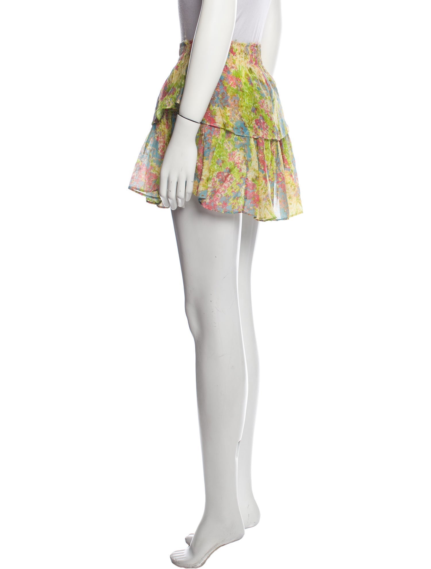 LoveShackFancy Floral Print Mini Skirt