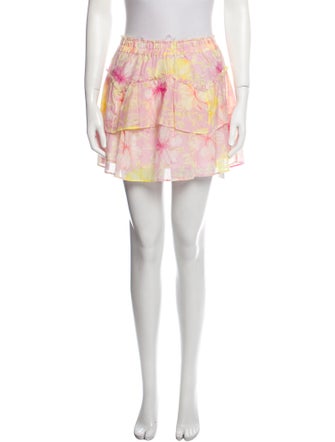 LoveShackFancy Floral Print Mini Skirt