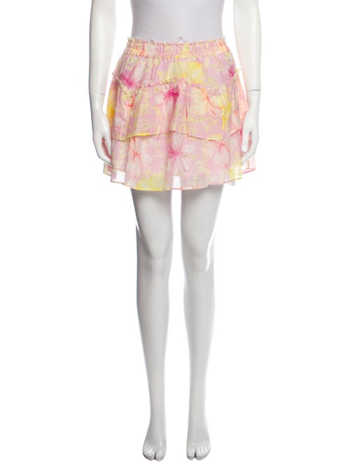 LoveShackFancy Floral Print Mini Skirt