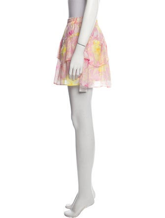 LoveShackFancy Floral Print Mini Skirt