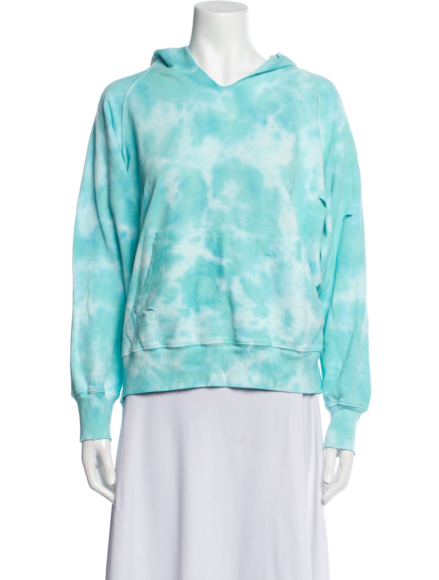 LoveShackFancy Tie-Dye Print V-Neck Sweatshirt