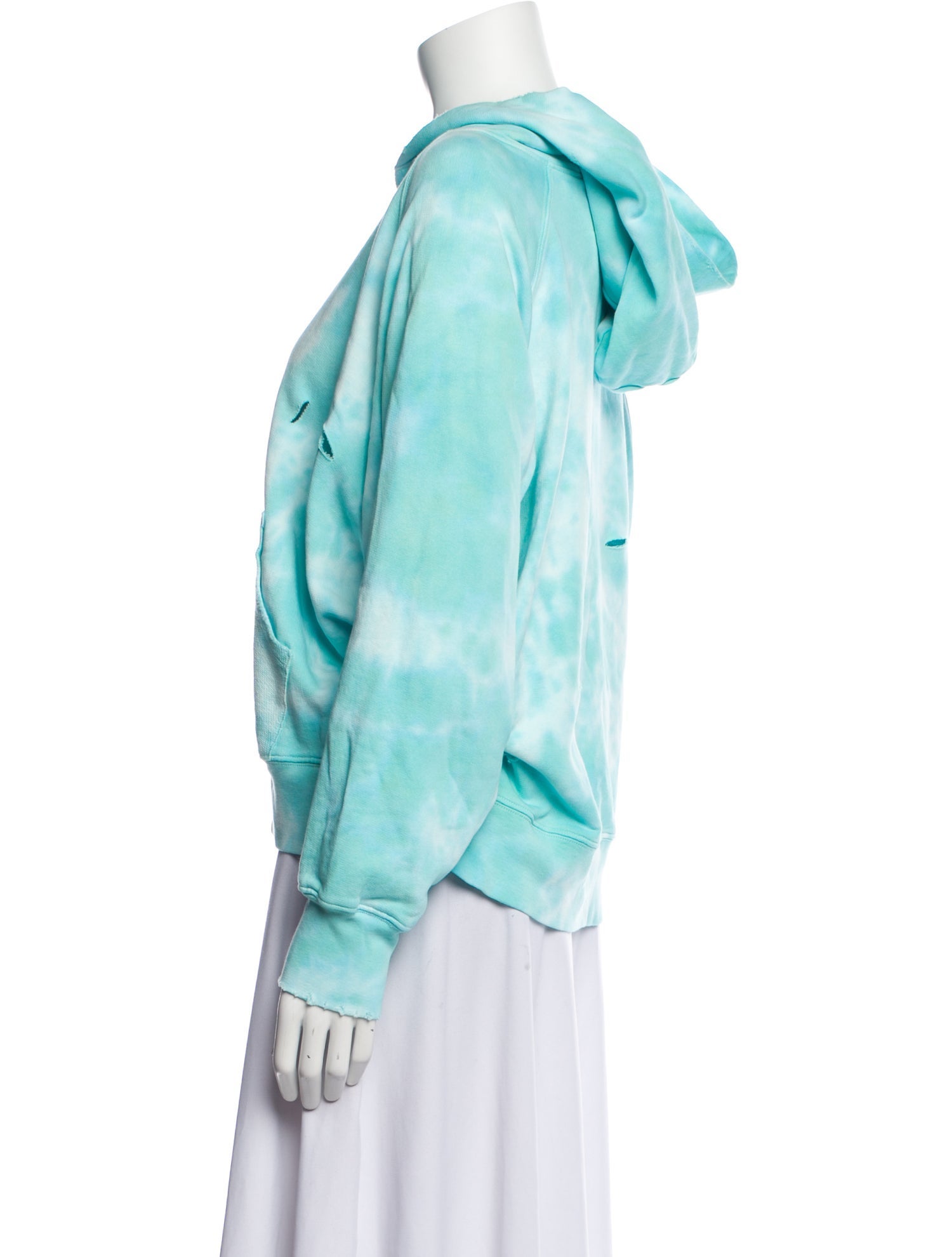 LoveShackFancy Tie-Dye Print V-Neck Sweatshirt