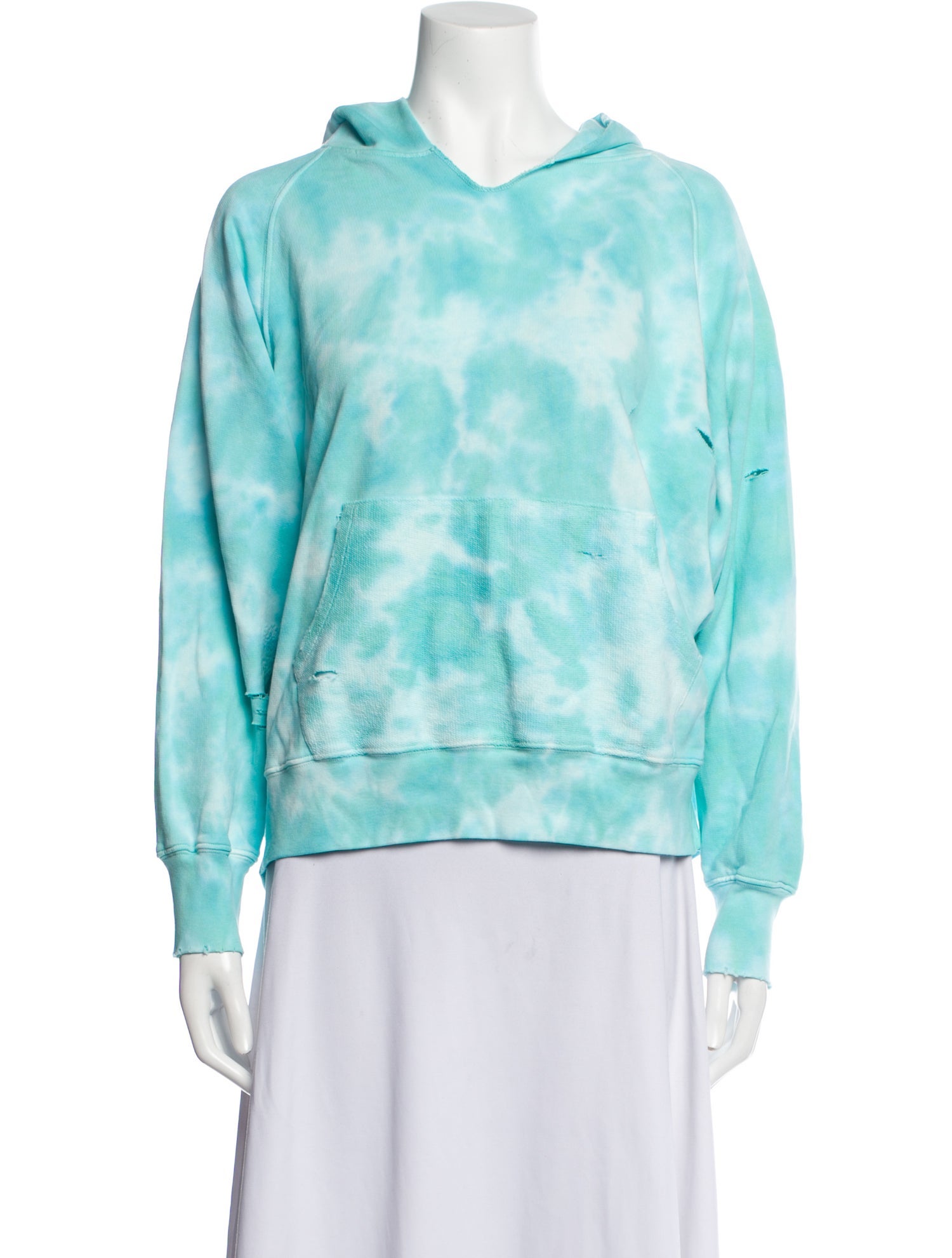 LoveShackFancy Tie-Dye Print V-Neck Sweatshirt