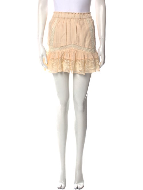 LoveShackFancy Embroidered Accent Mini Skirt