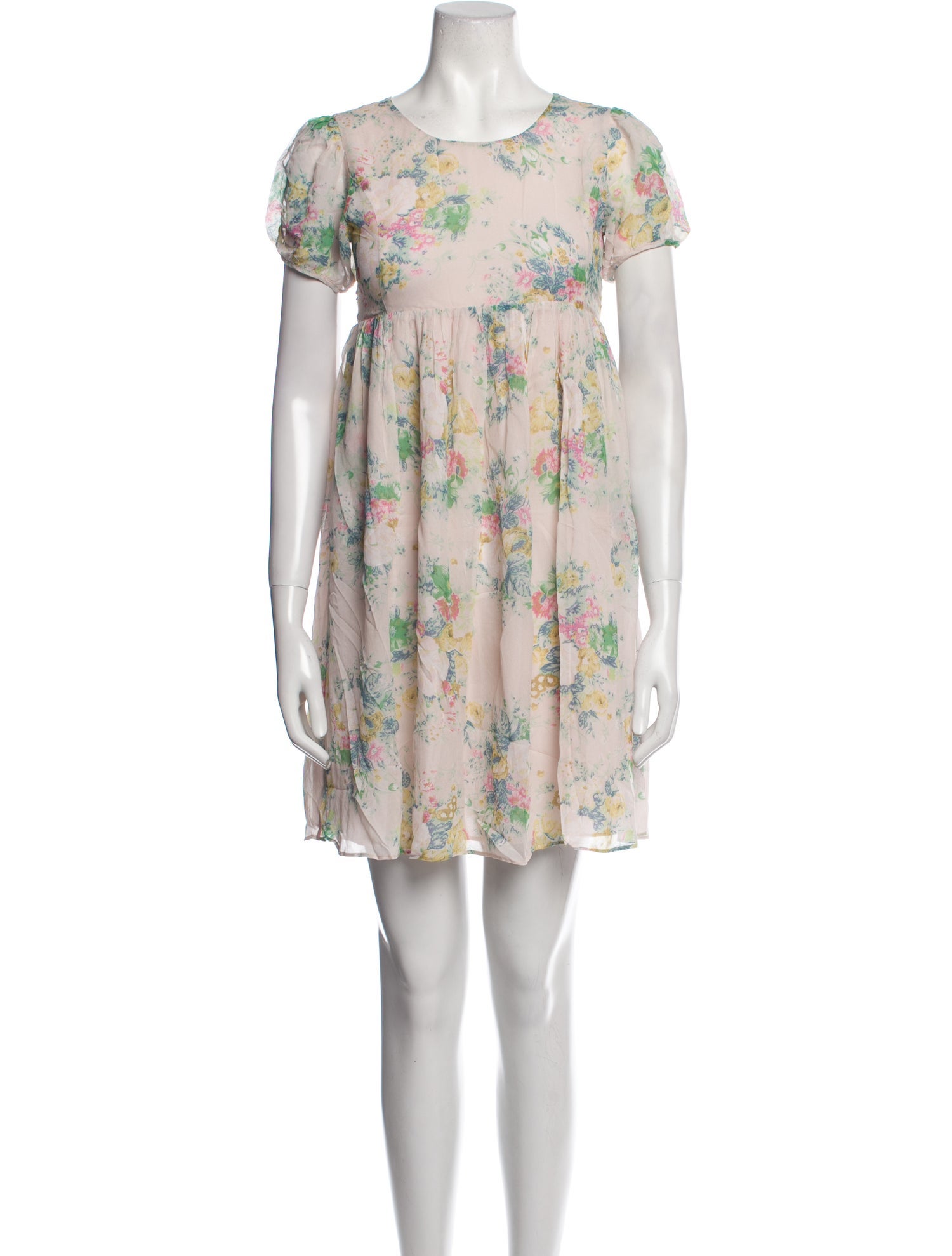LoveShackFancy Floral Print Mini Dress