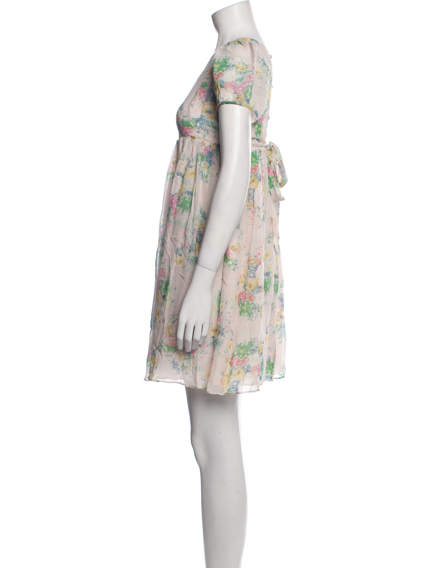 LoveShackFancy Floral Print Mini Dress