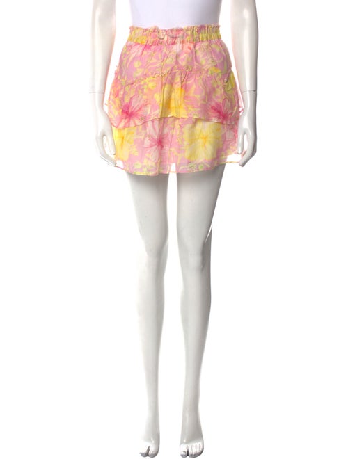 LoveShackFancy Floral Print Mini Skirt