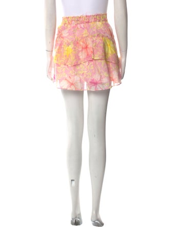 LoveShackFancy Floral Print Mini Skirt