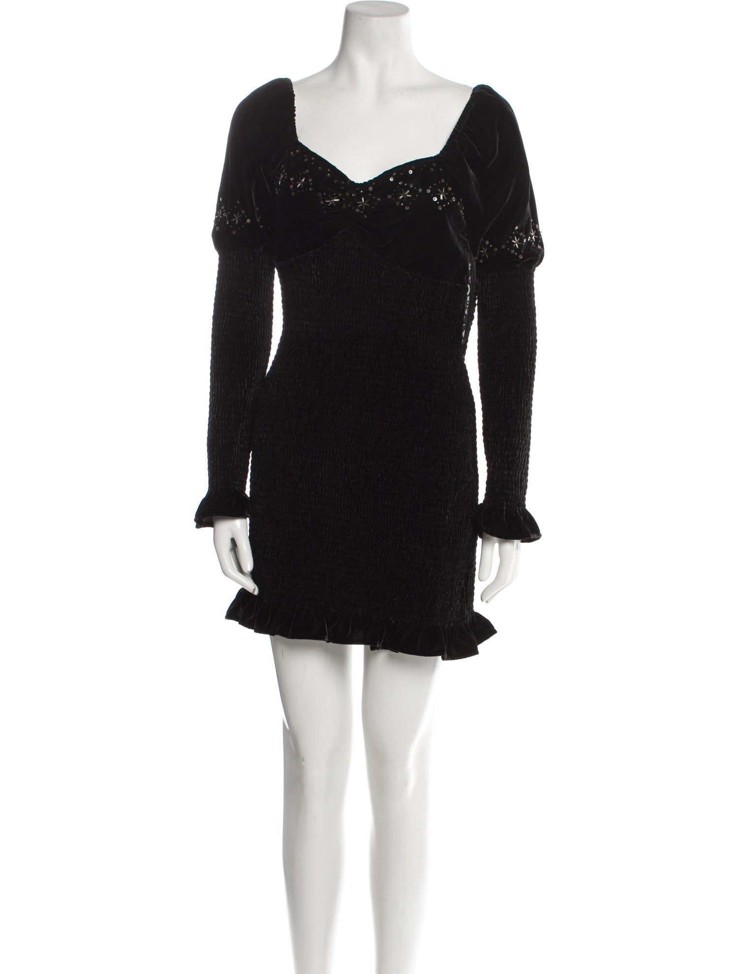 LoveShackFancy V-Neck Mini Dress