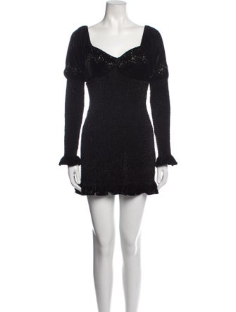 LoveShackFancy Square Neckline Mini Dress