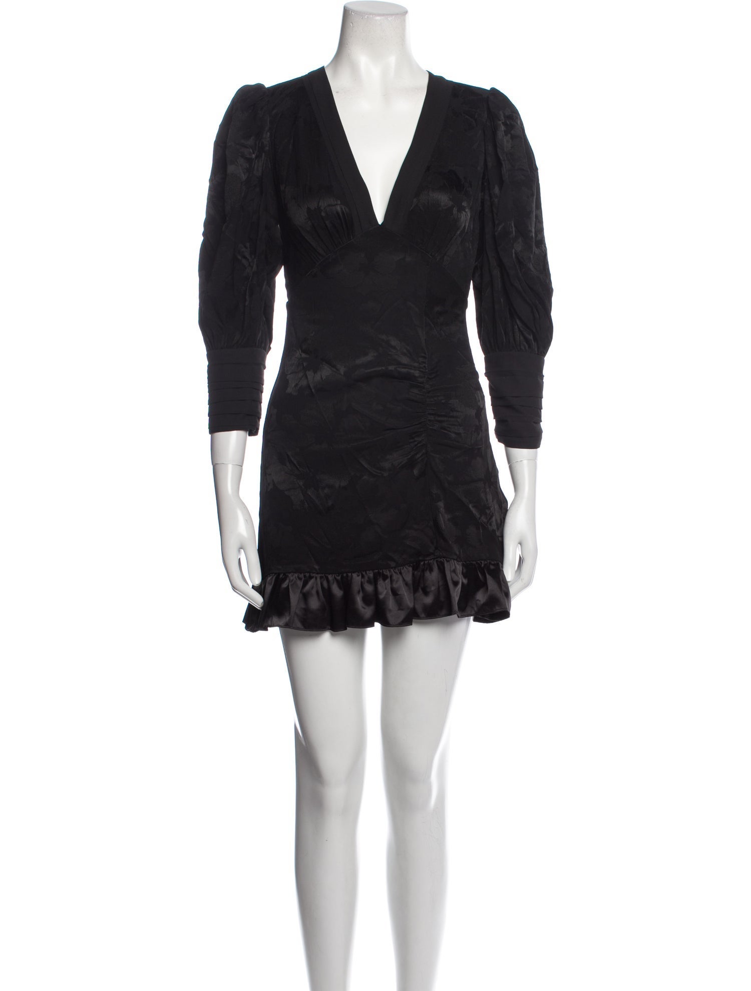 LoveShackFancy Plunge Neckline Mini Dress