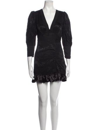 LoveShackFancy Plunge Neckline Mini Dress