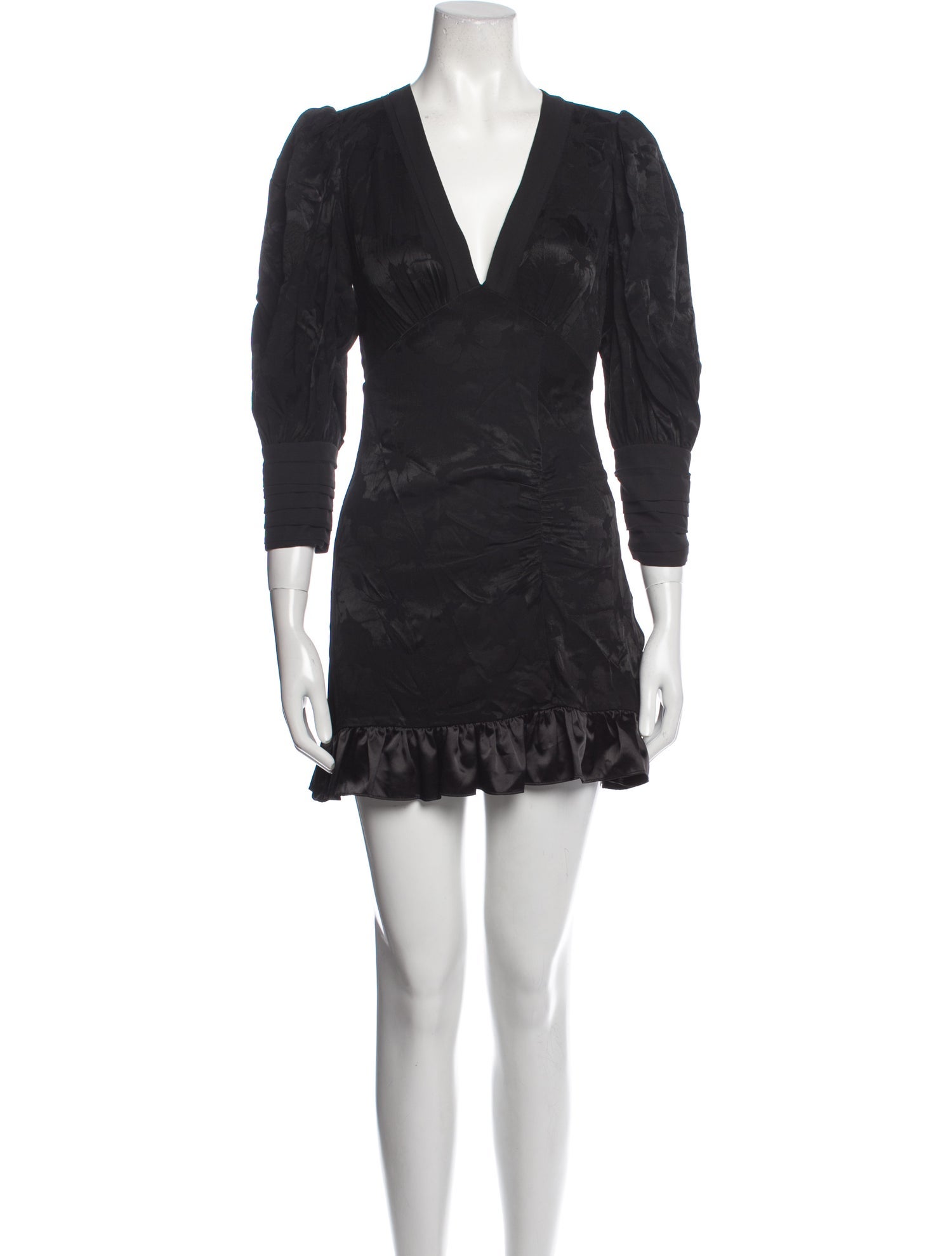 LoveShackFancy Plunge Neckline Mini Dress