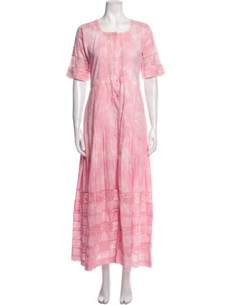 LoveShackFancy Tie-Dye Print Long Dress