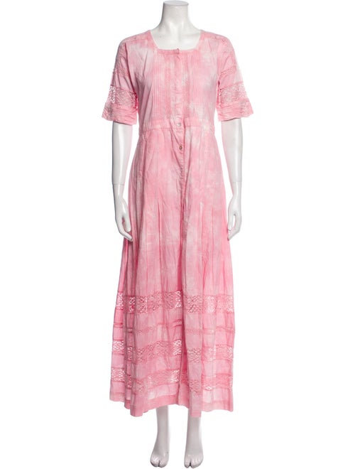 LoveShackFancy Tie-Dye Print Long Dress