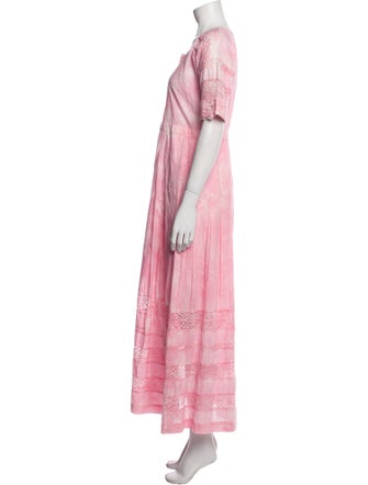 LoveShackFancy Tie-Dye Print Long Dress