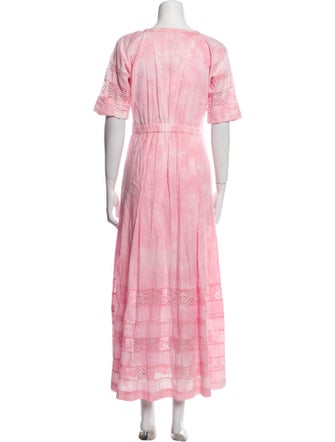 LoveShackFancy Tie-Dye Print Long Dress