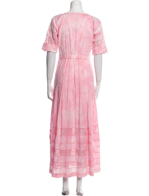 LoveShackFancy Tie-Dye Print Long Dress
