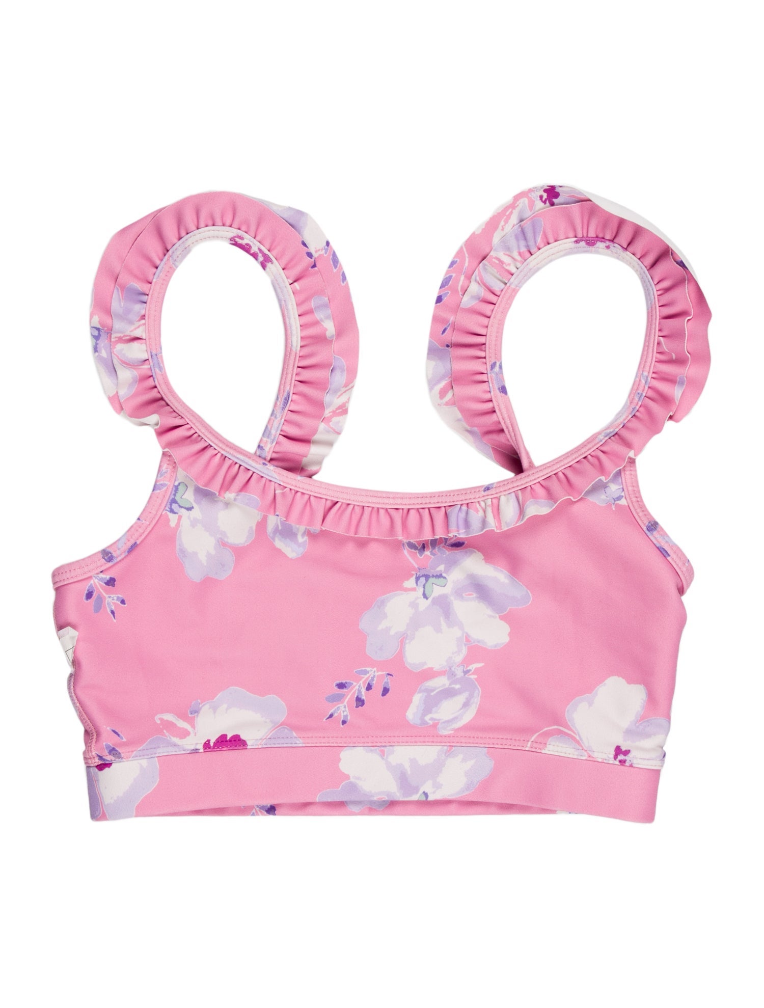 LoveShackFancy Floral Print Ruffle Embellishment Top w/ Tags