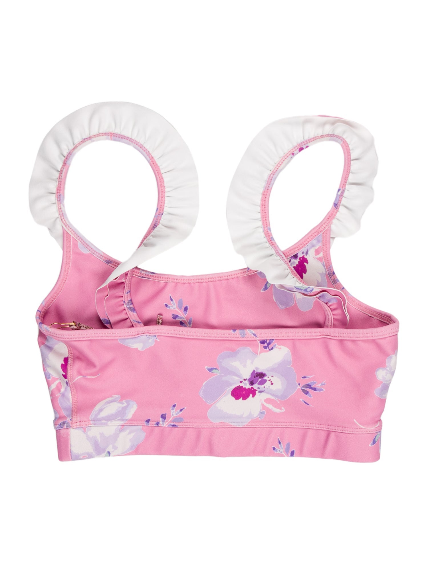 LoveShackFancy Floral Print Ruffle Embellishment Top w/ Tags