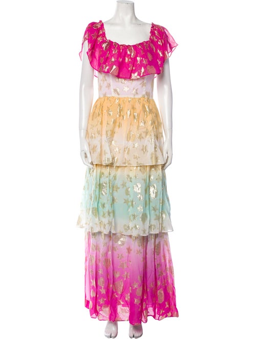 LoveShackFancy Floral Print Long Dress