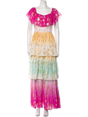 LoveShackFancy Dresses Floral Print Long Dress 0 | XS