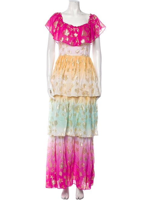 LoveShackFancy Floral Print Long Dress