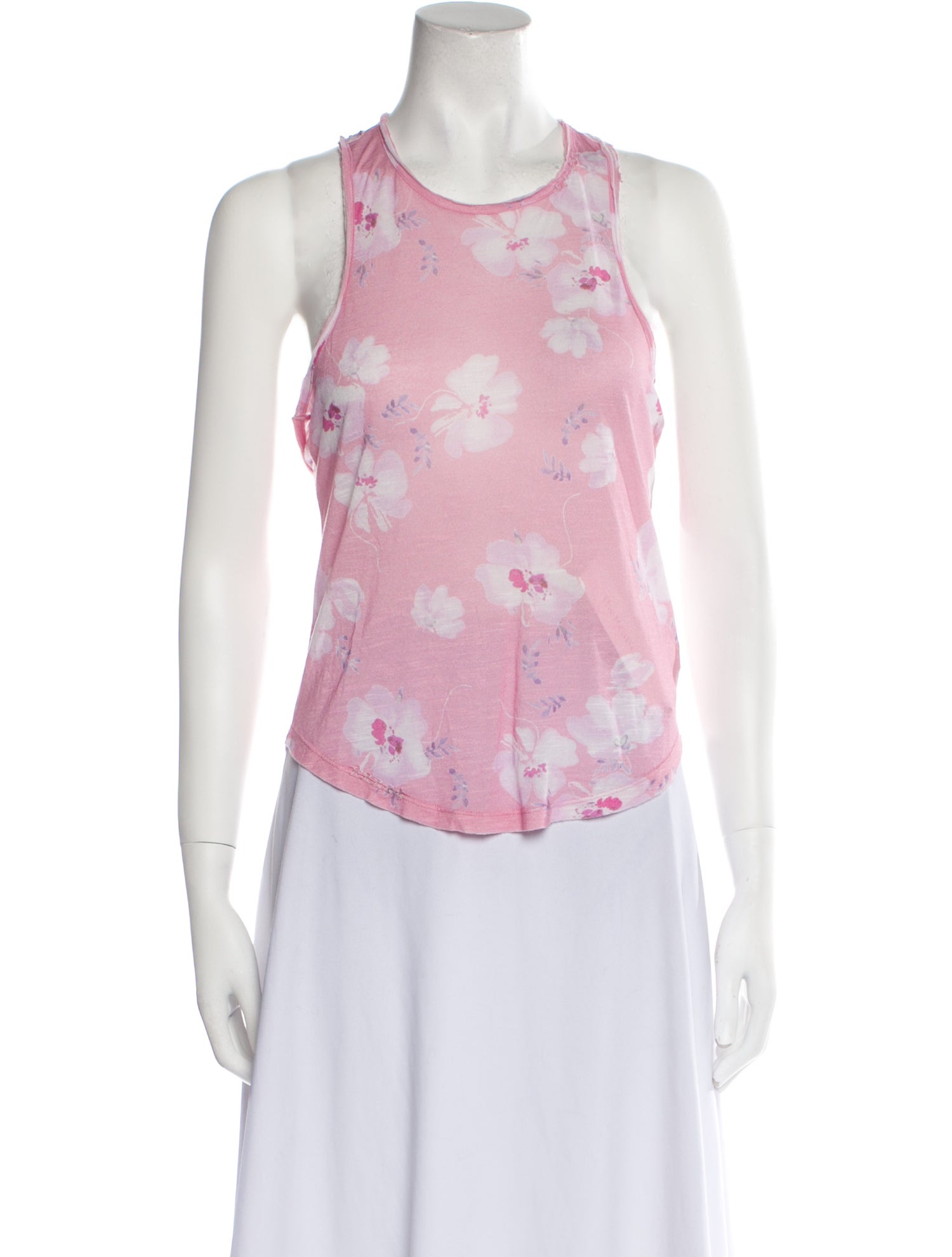 LoveShackFancy Floral Print Crew Neck Top