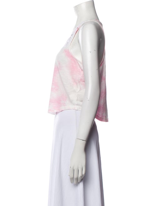 LoveShackFancy Floral Print Scoop Neck Crop Top