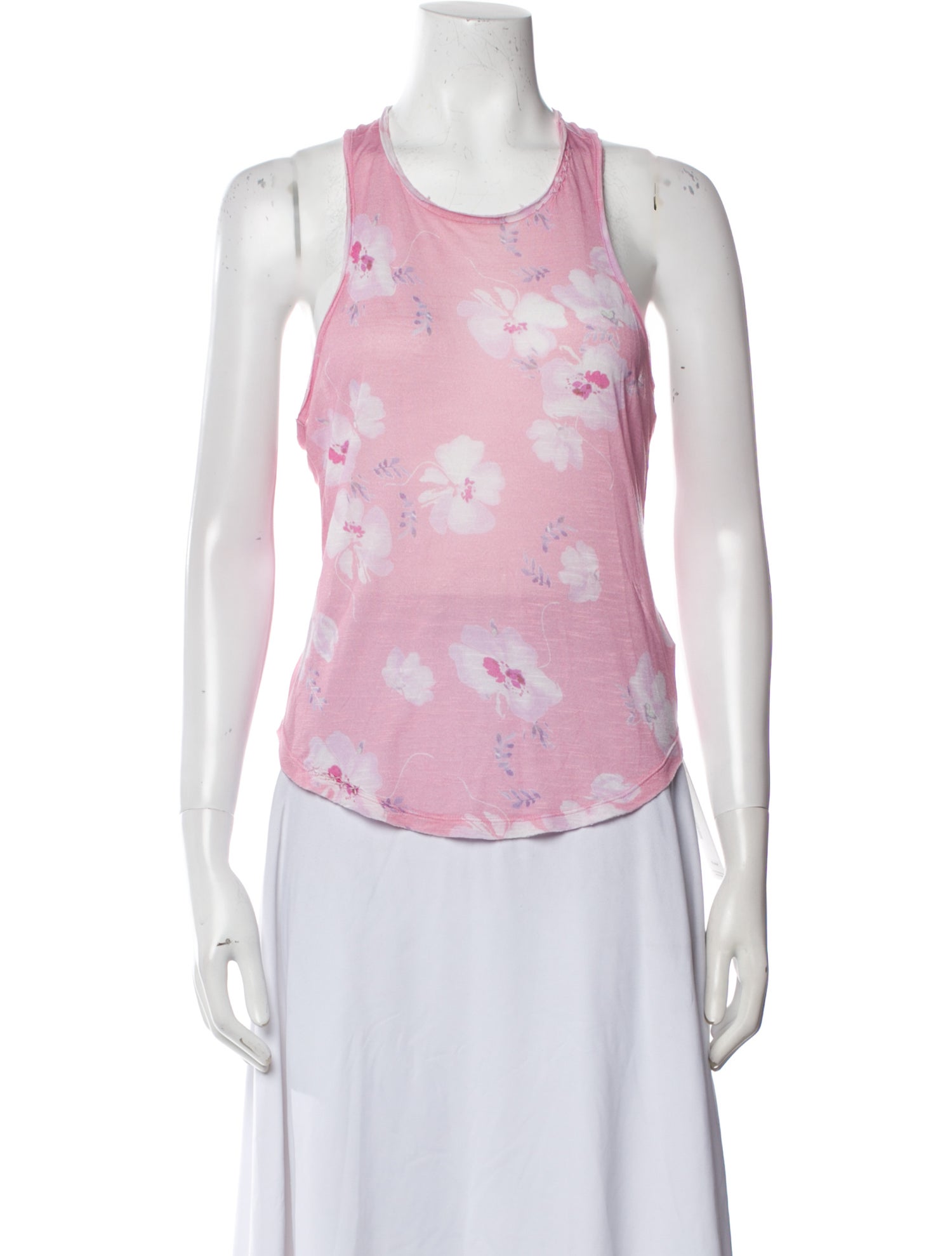 LoveShackFancy Floral Print Scoop Neck Top