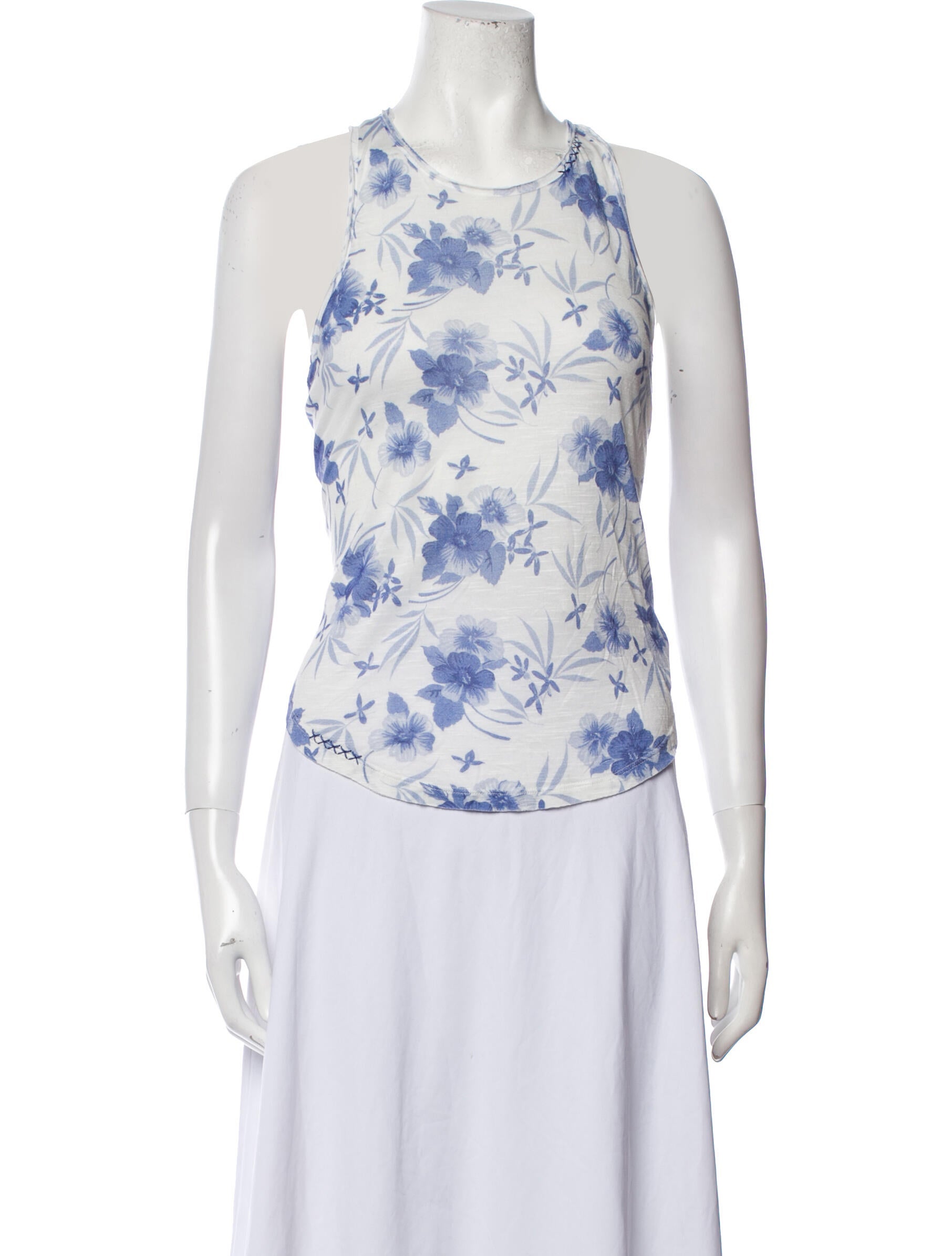 LoveShackFancy Floral Print Halterneck Top