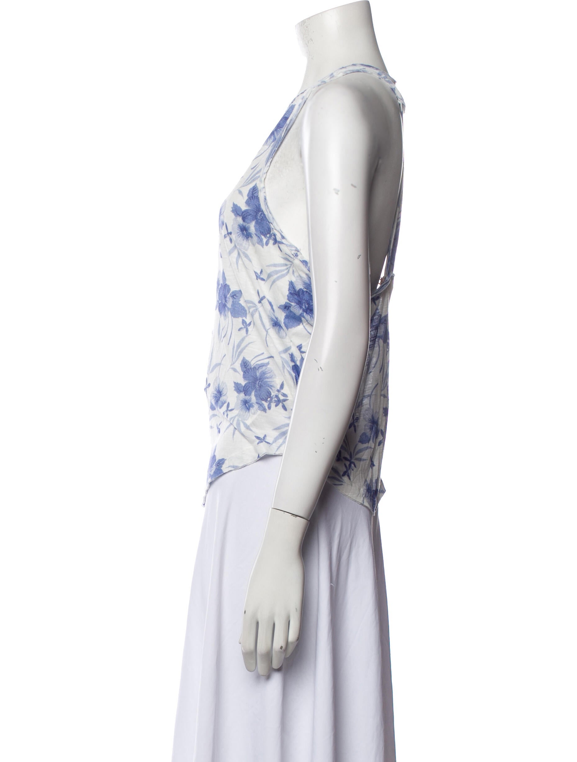 LoveShackFancy Floral Print Halterneck Top