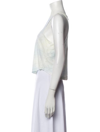 LoveShackFancy Scoop Neck Sleeveless Crop Top