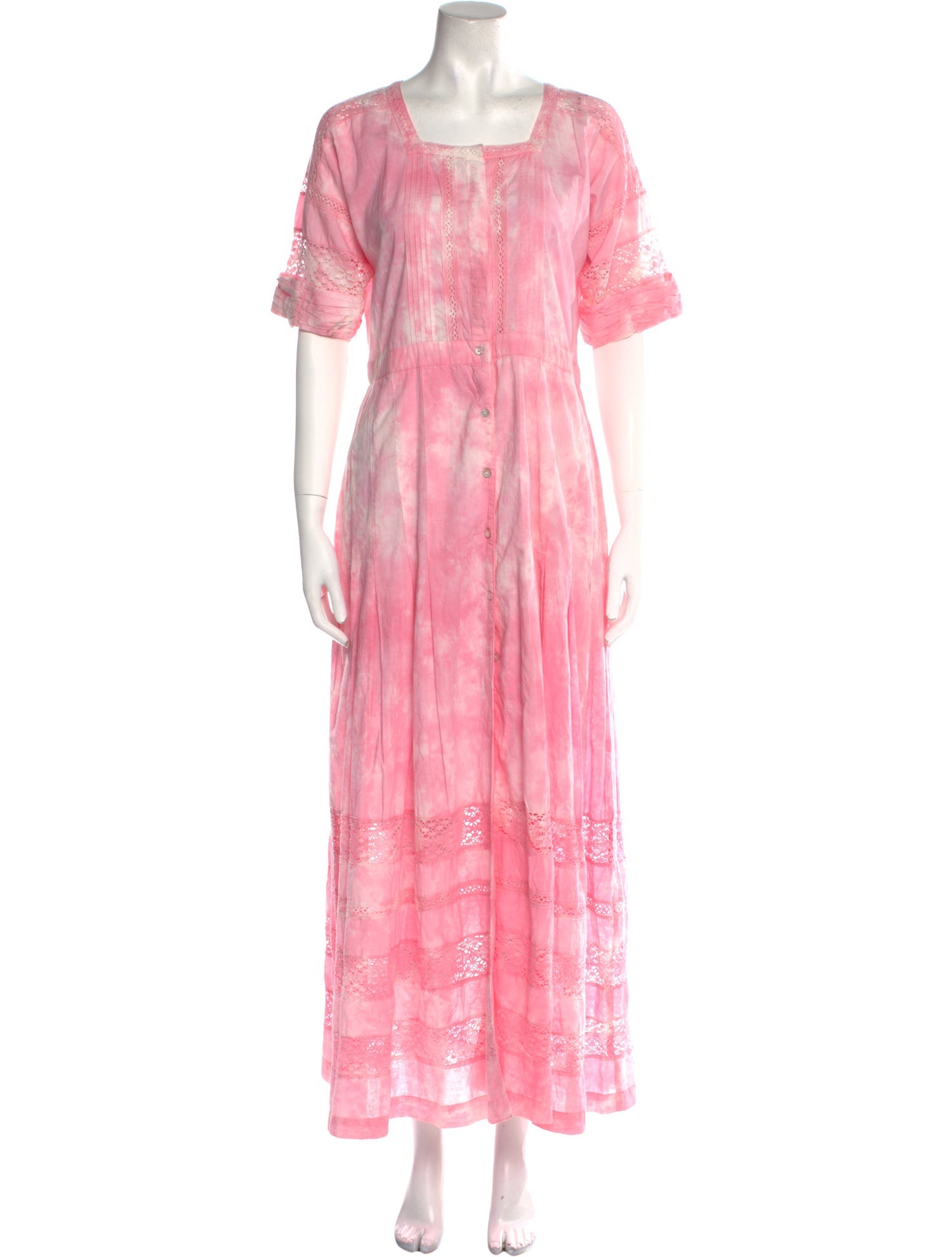 LoveShackFancy Tie-Dye Print Long Dress
