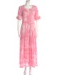 LoveShackFancy Tie-Dye Print Long Dress