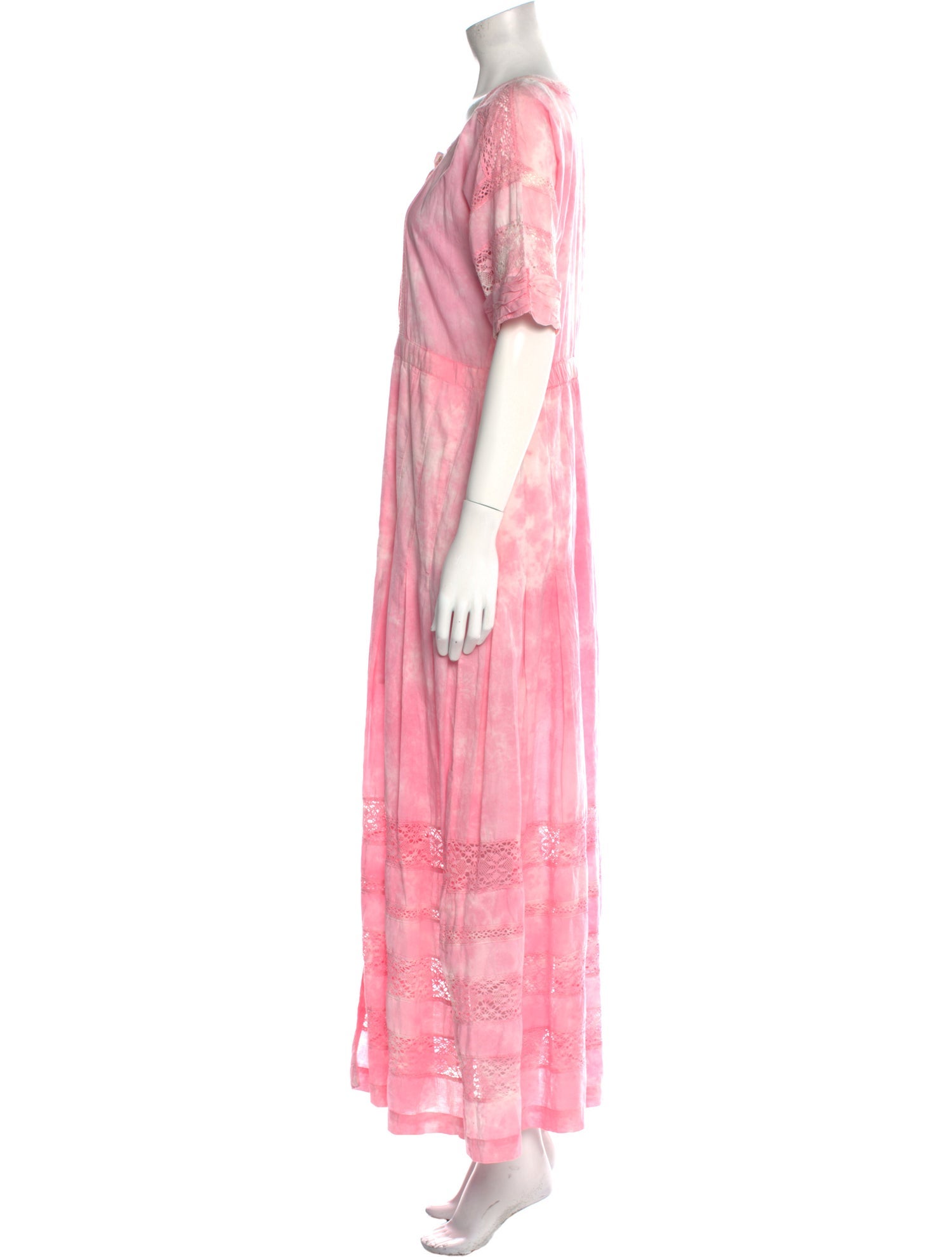 LoveShackFancy Tie-Dye Print Long Dress