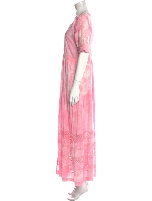 LoveShackFancy Tie-Dye Print Long Dress