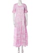 LoveShackFancy Tie-Dye Print Long Dress