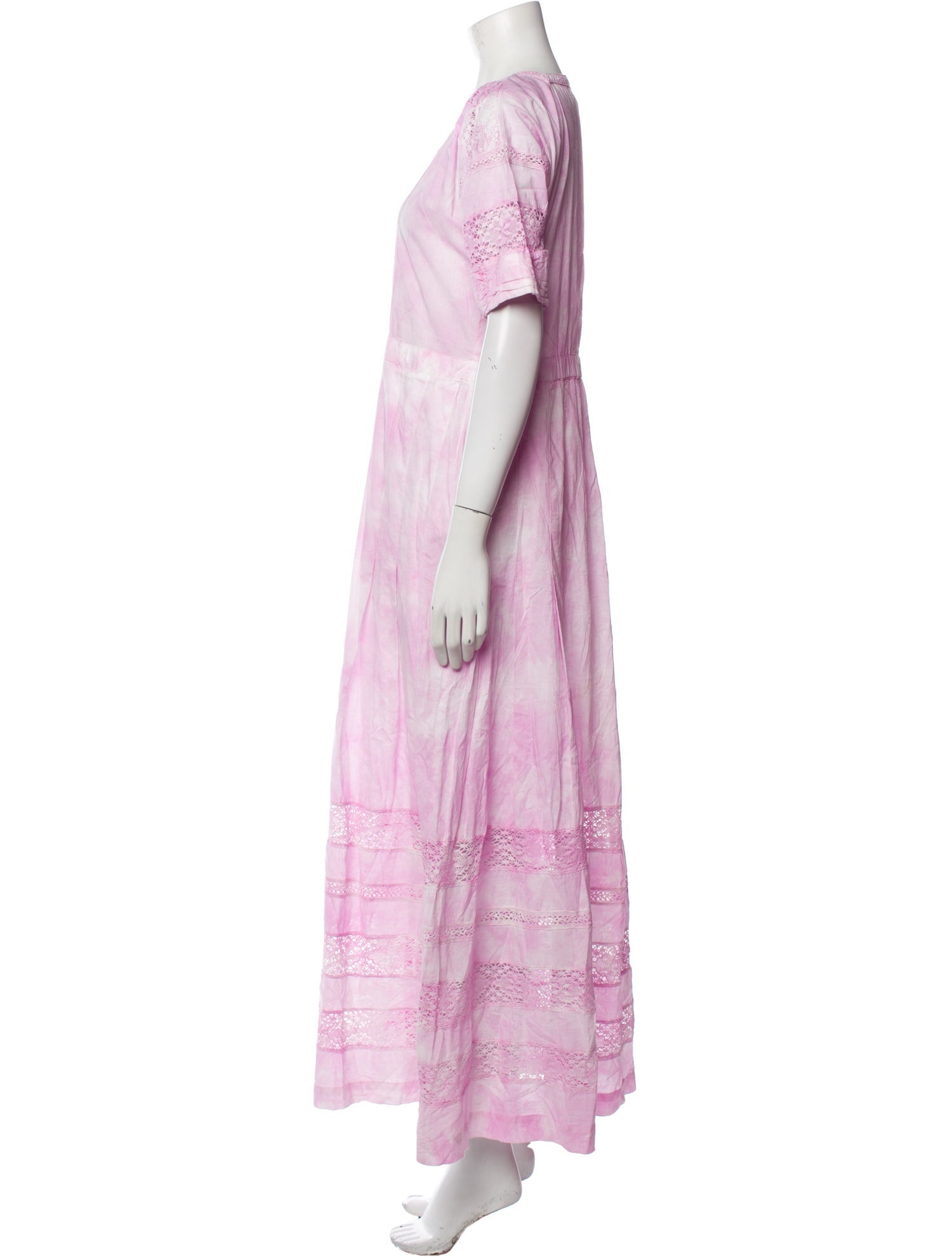 LoveShackFancy Tie-Dye Print Long Dress