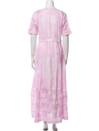 LoveShackFancy Tie-Dye Print Long Dress