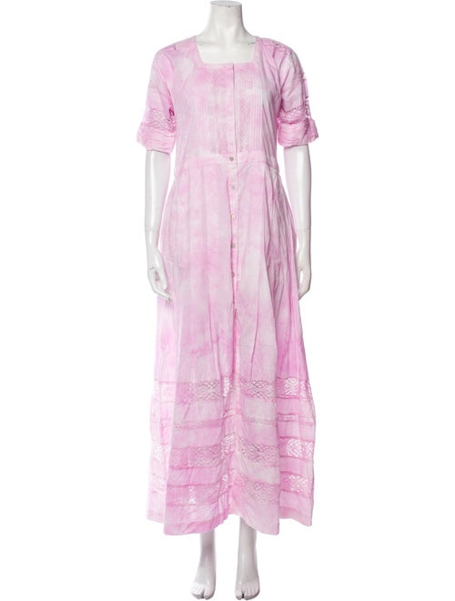 LoveShackFancy Tie-Dye Print Long Dress