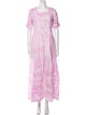 LoveShackFancy Tie-Dye Print Long Dress