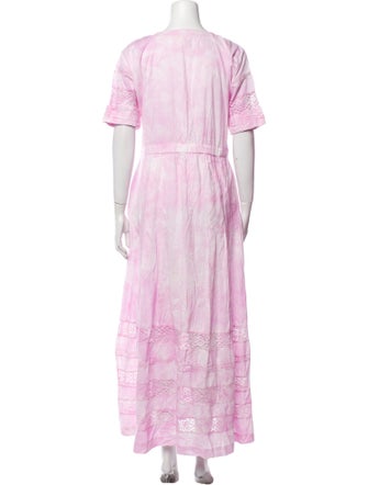 LoveShackFancy Tie-Dye Print Long Dress