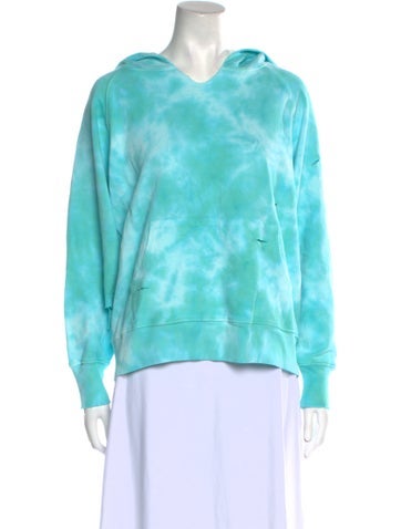 LoveShackFancy Tops Tie-Dye Print V-Neck Sweatshirt One Size
