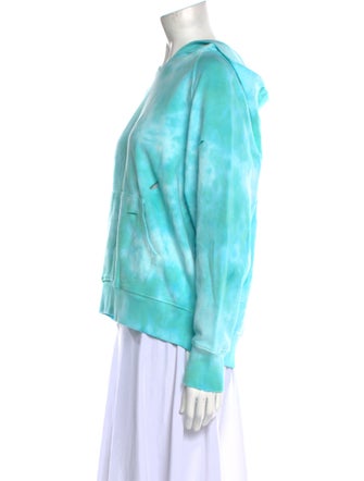 LoveShackFancy Tie-Dye Print V-Neck Sweatshirt