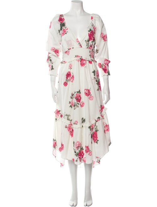 LoveShackFancy Floral Print Long Dress
