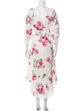 LoveShackFancy Floral Print Long Dress